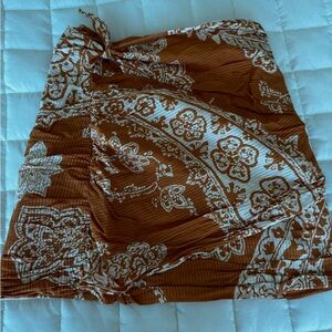 Zara orange and White Skirt